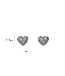 Aqua Blue Heart Earrings