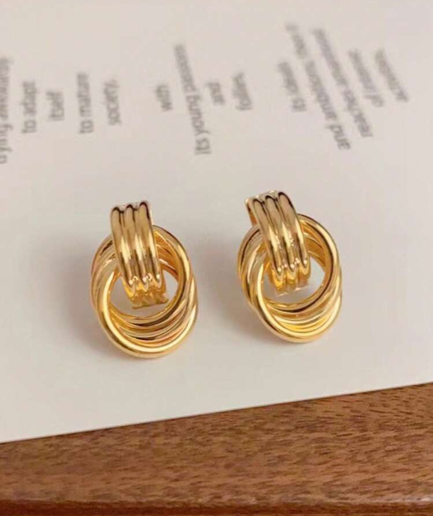 Gold Circle Knot Earrings