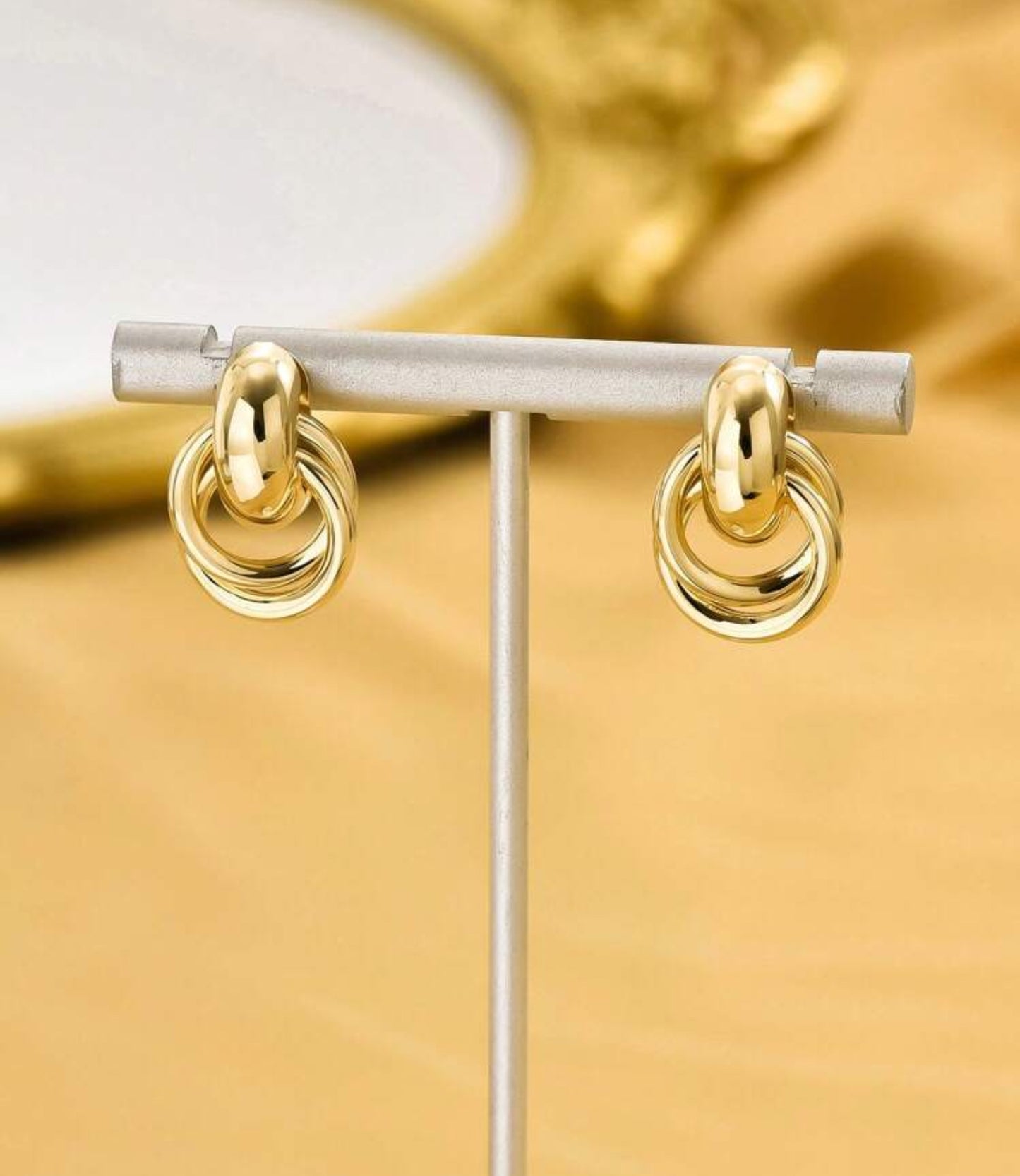 Gold Circle Knot Earrings