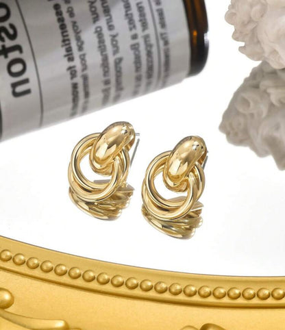 Gold Circle Knot Earrings