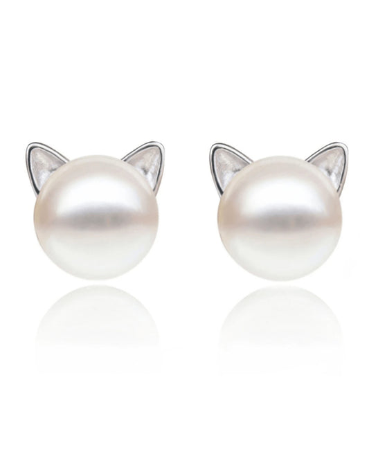 Pearl Cat Earrings