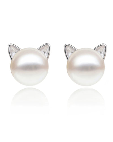 Pearl Cat Earrings
