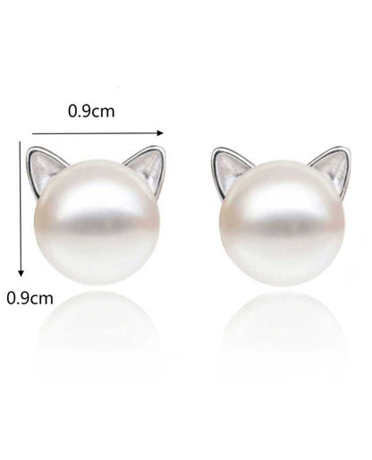 Pearl Cat Earrings