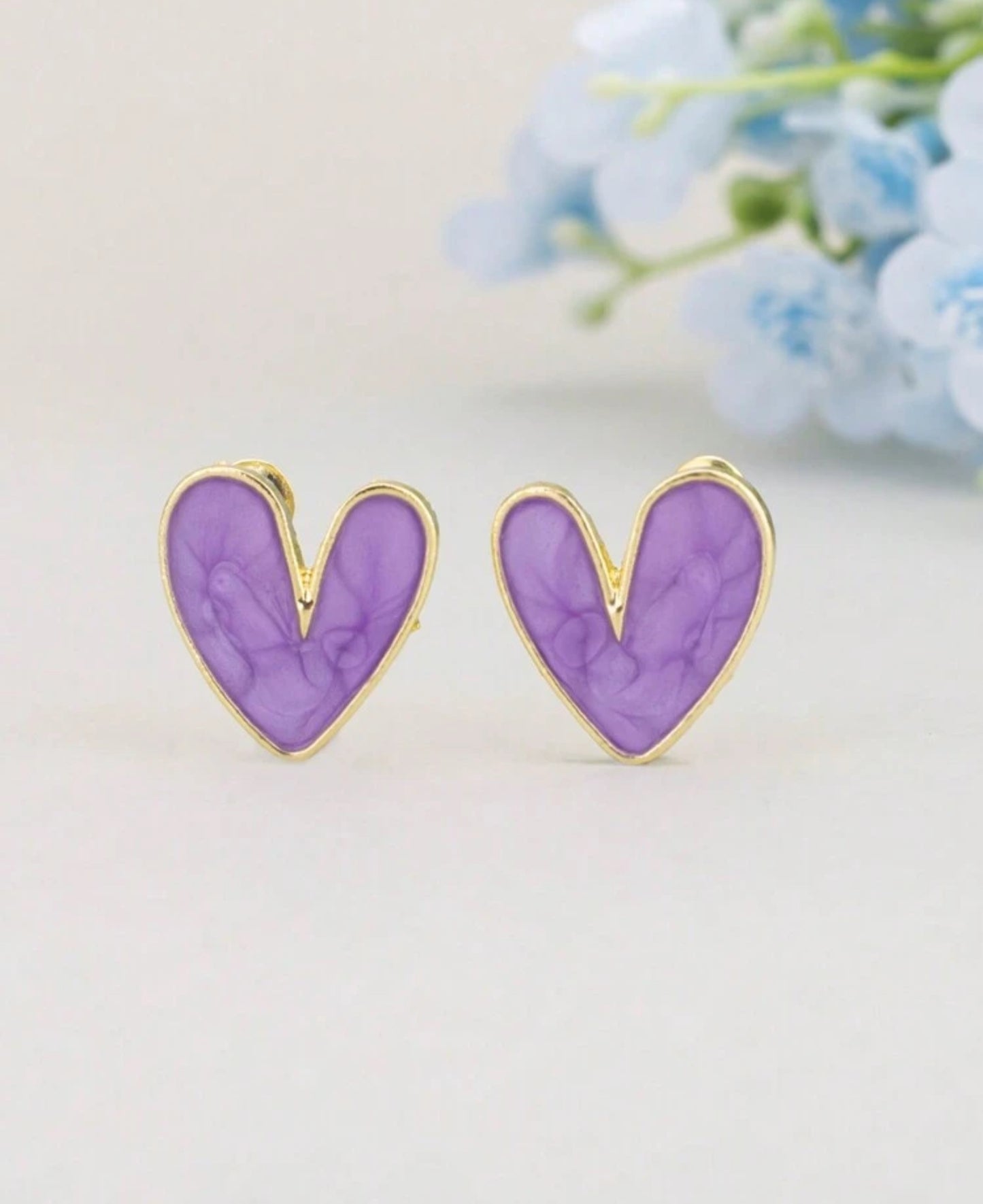 Purple Heart Earrings