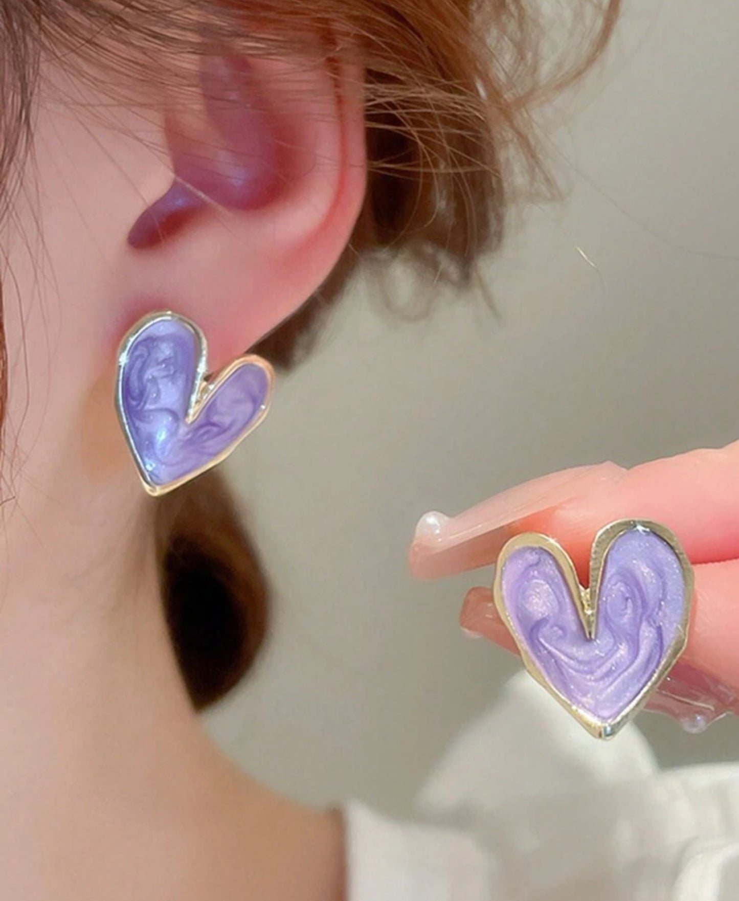 Purple Heart Earrings