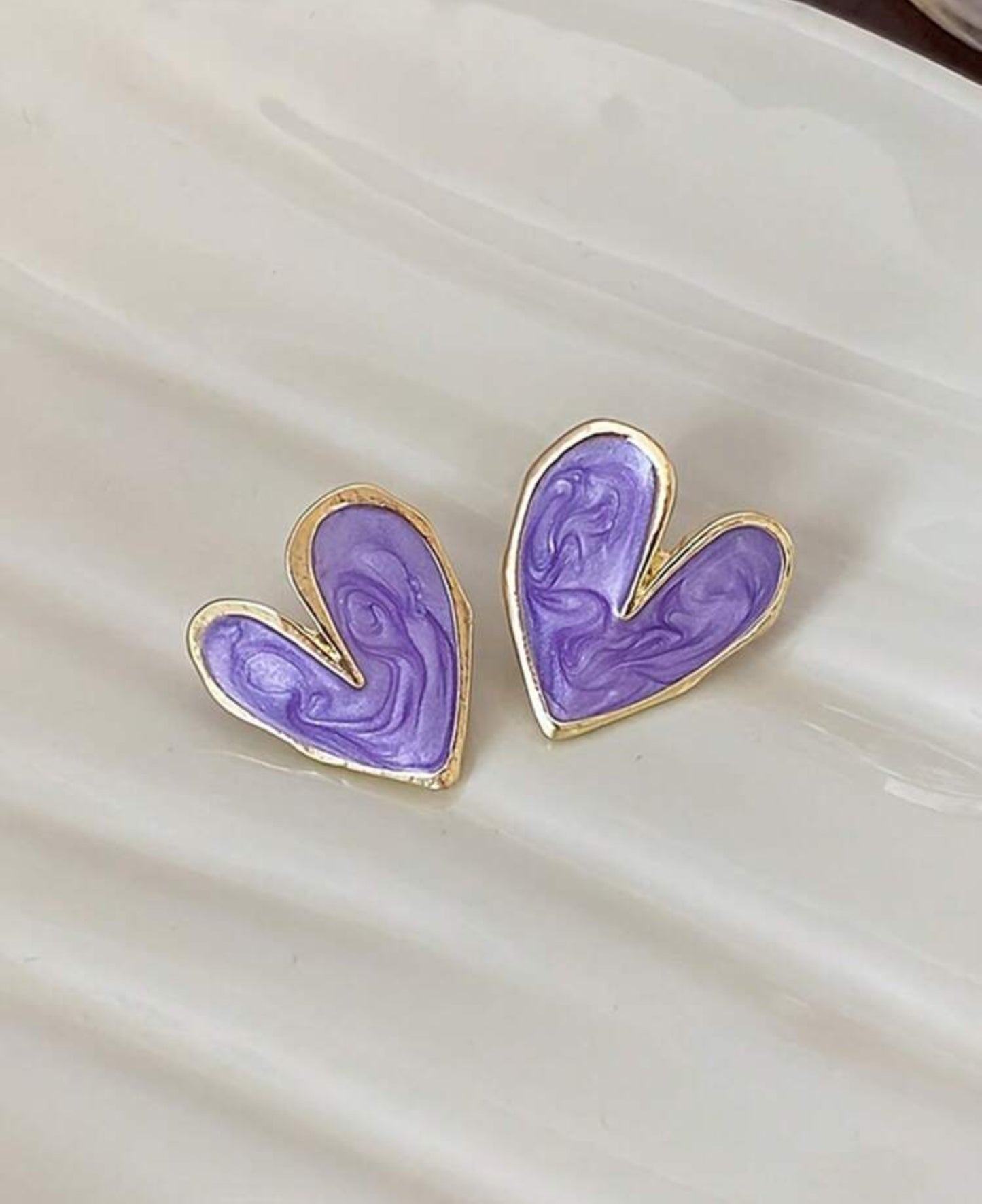 Purple Heart Earrings