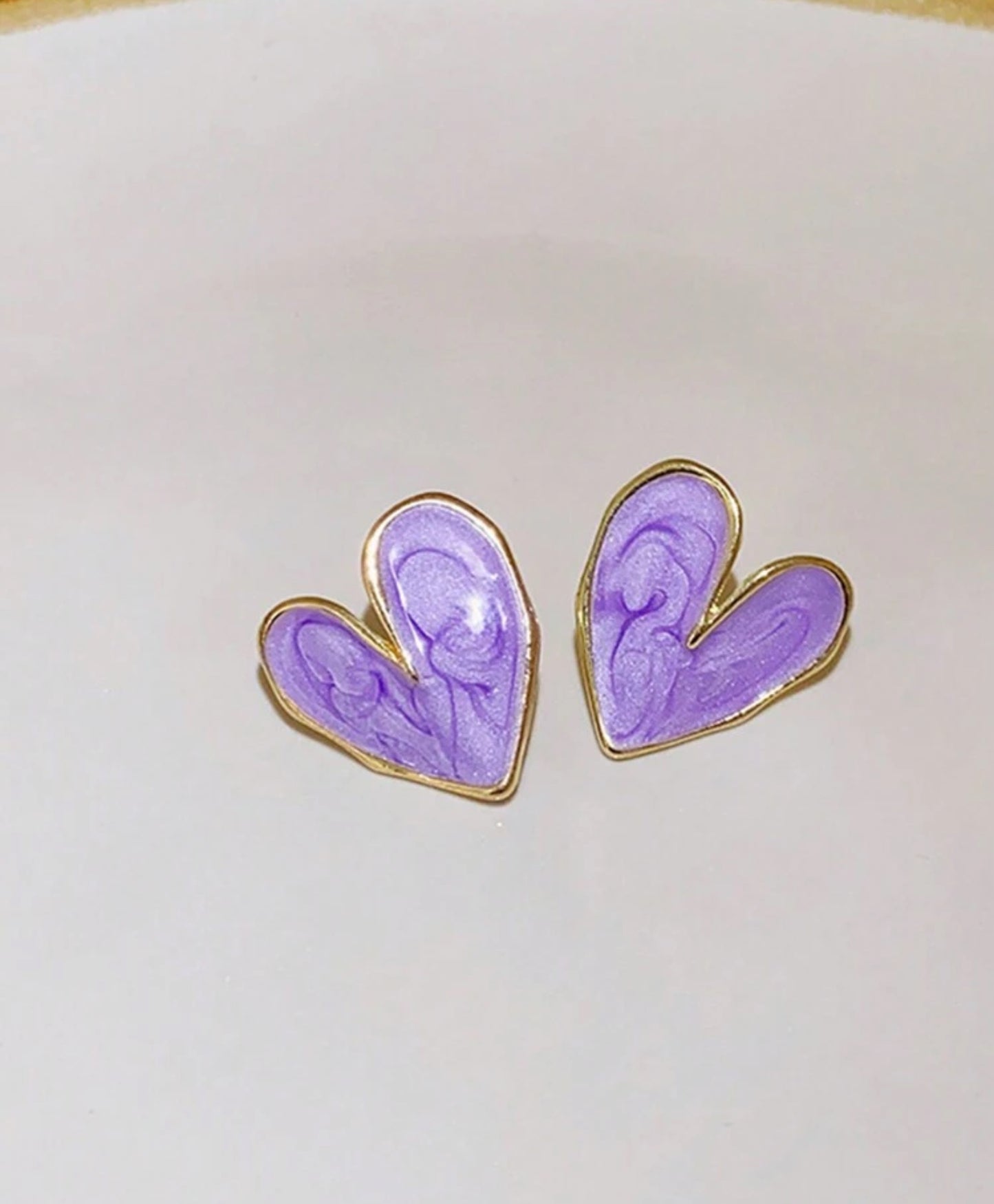 Purple Heart Earrings