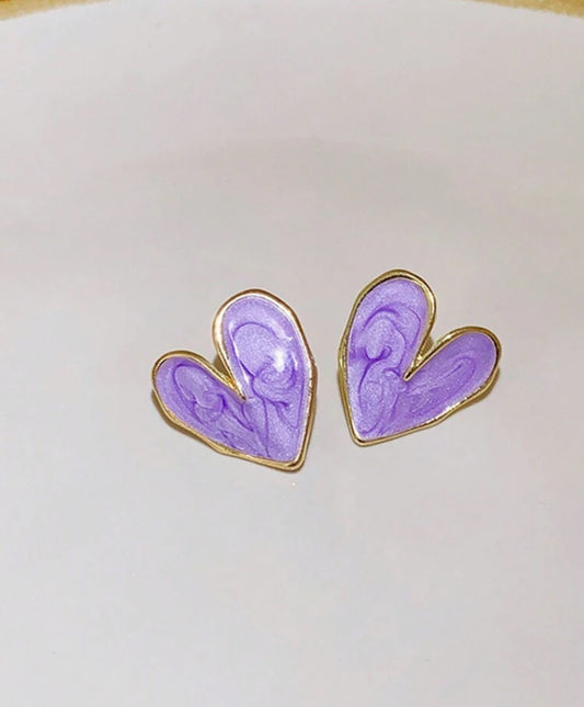 Purple Heart Earrings