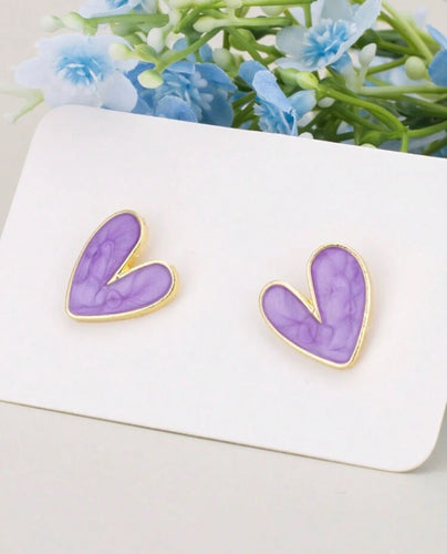Purple Heart Earrings