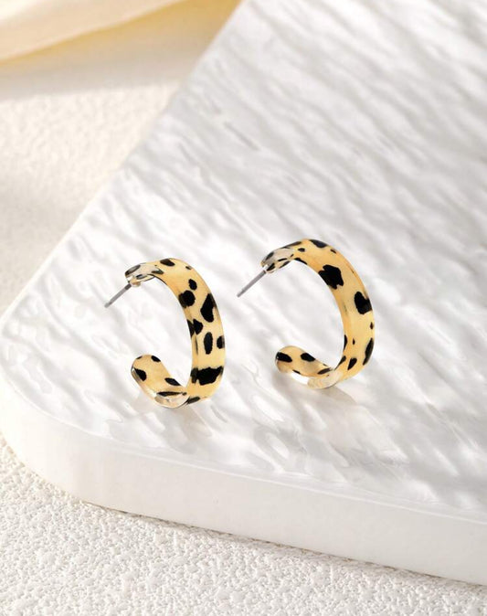 Leopard Print Hoop Earrings