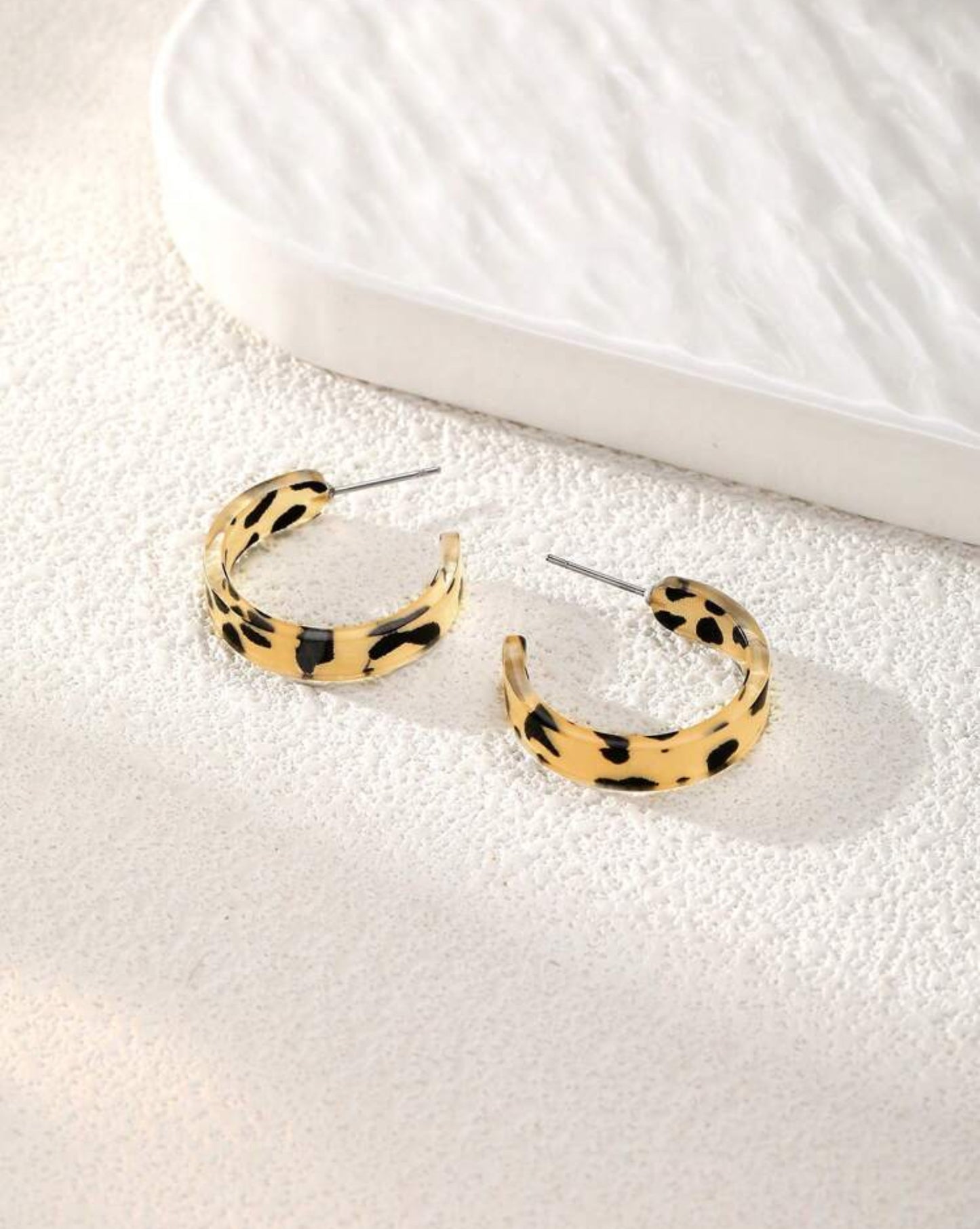 Leopard Print Bow and Hoop Earrings Bundle