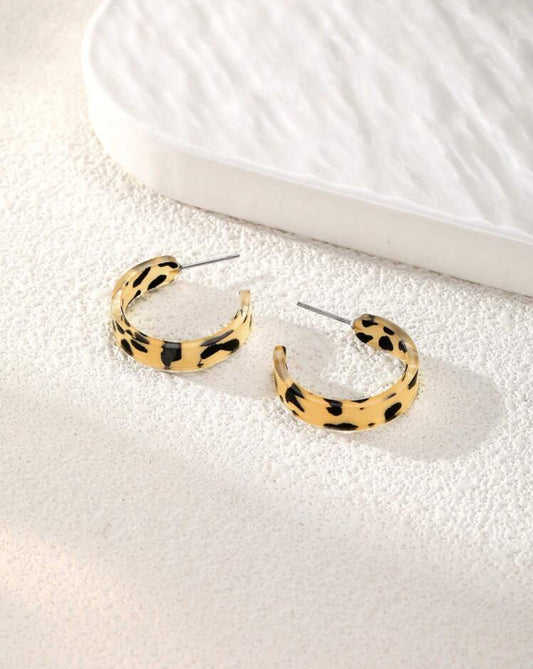 Leopard Print Hoop Earrings