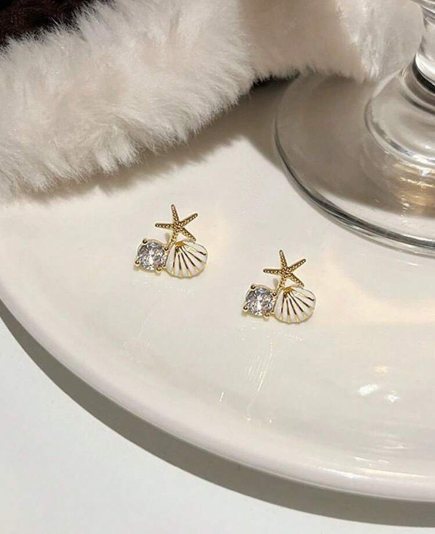 Starfish Shell Earrings