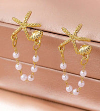 Load image into Gallery viewer, Starfish Shell Pearl Earrings