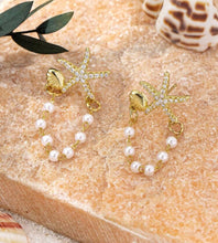 Load image into Gallery viewer, Starfish Shell Pearl Earrings