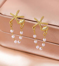 Load image into Gallery viewer, Starfish Shell Pearl Earrings