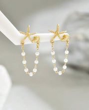 Load image into Gallery viewer, Starfish Shell Pearl Earrings