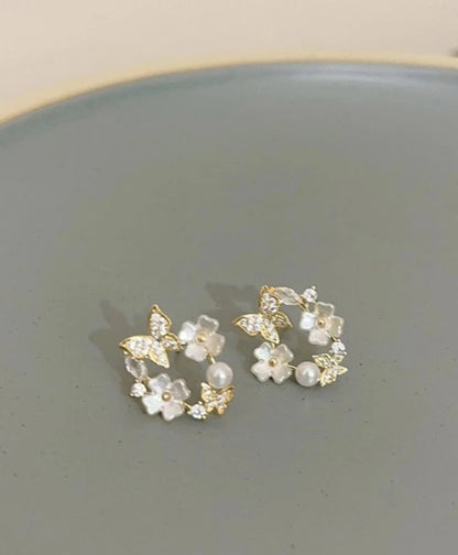 Butterfly Flower Wreath Earrings