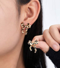 Load image into Gallery viewer, Leopard Bow Earrings
