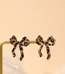 Leopard Bow Earrings