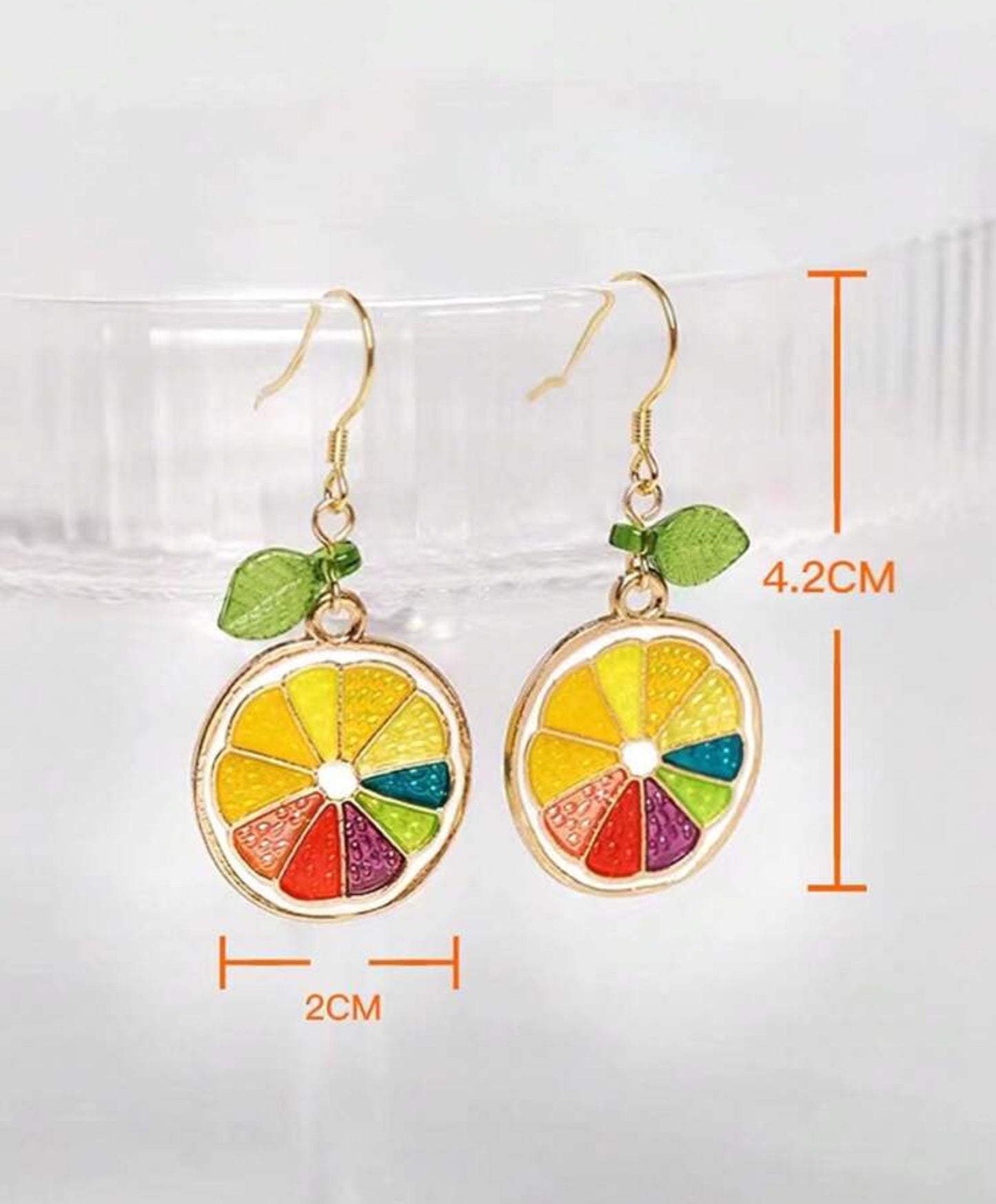 Multicolor Citrus Slice Earrings