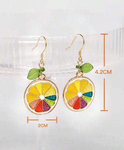 Multicolor Citrus Slice Earrings