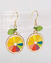 Load image into Gallery viewer, Multicolor Citrus Slice Earrings
