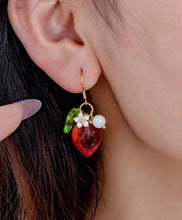 Load image into Gallery viewer, Strawberry Flower Earrings