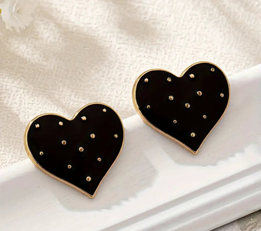 Black Heart Earrings