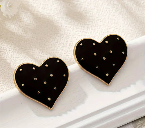 Black Heart Earrings
