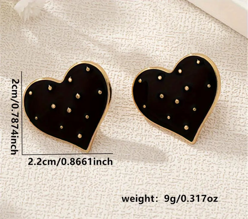 Black Heart Earrings