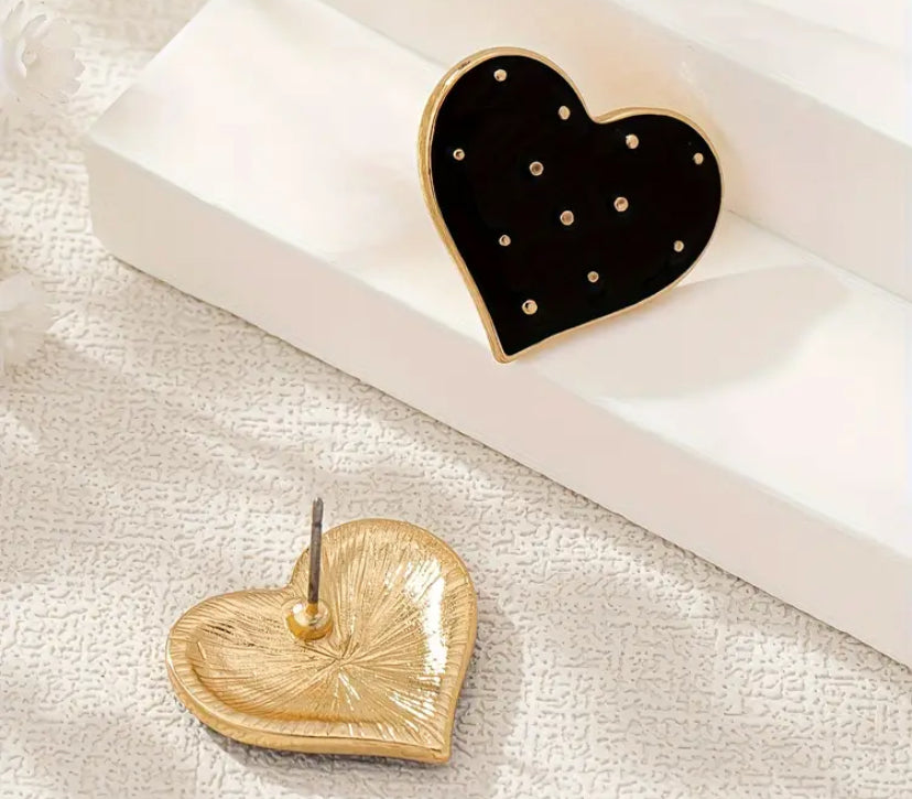 Black Heart Earrings