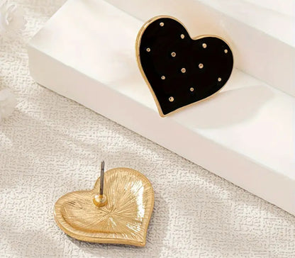 Black Heart Earrings