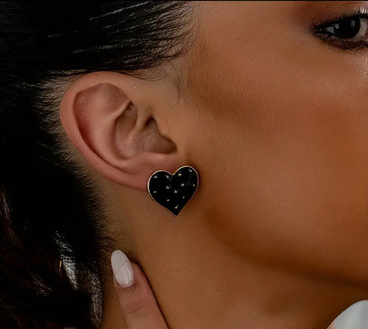 Black Heart Earrings