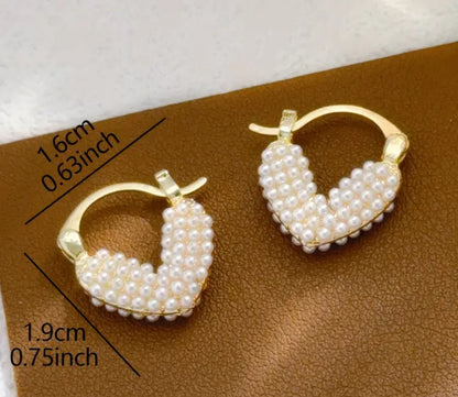 Pearl Heart Earrings