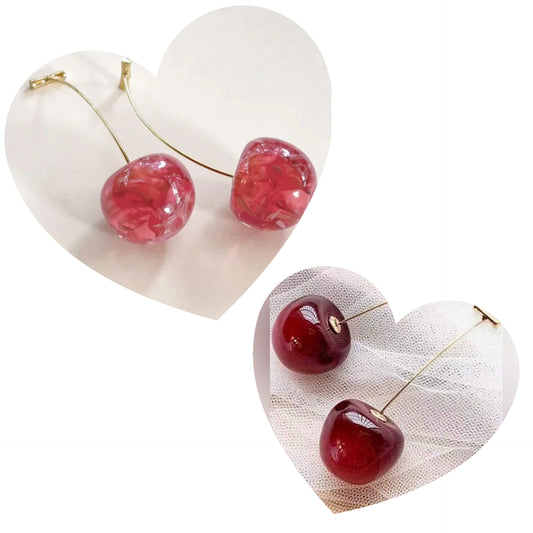 Pink Cherry & Cherry Drop Earrings Bundle