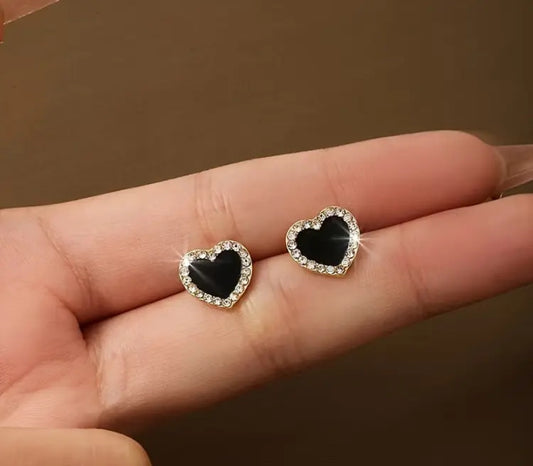 Black Heart Earrings