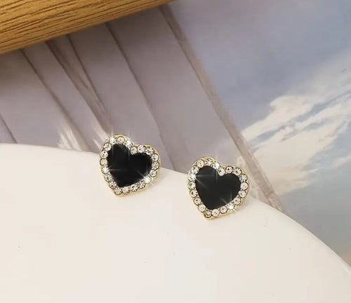 Black Heart Earrings