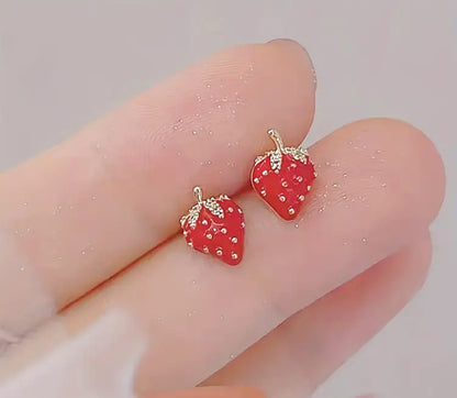 Zircon Strawberry Earrings