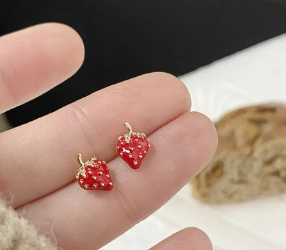 Zircon Strawberry Earrings