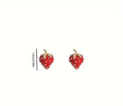 Zircon Strawberry Earrings