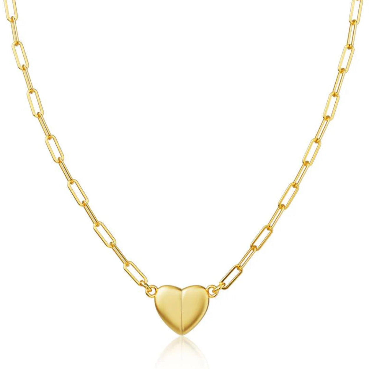 Magnetic Love Heart Necklace against a white background