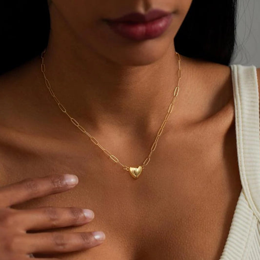 Magnetic Love Heart Necklace worn by a person