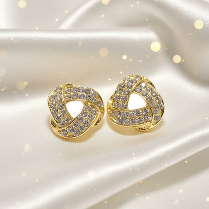 Twist of Gold Zircon Earrings
