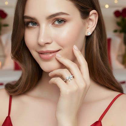 Crystal Bow Adjustable Ring