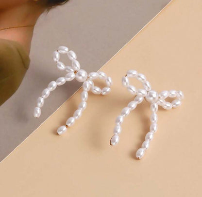 Pearl Bow Earrings