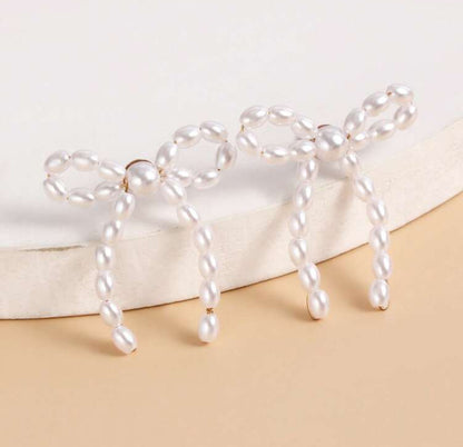 Pearl Bow Earrings