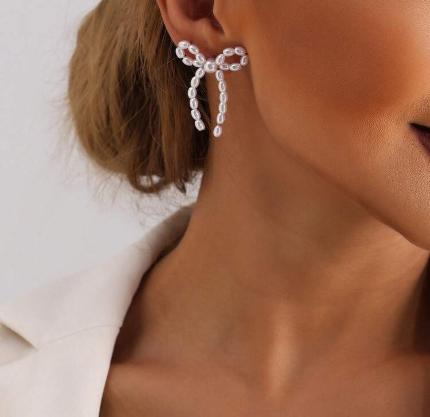 Pearl Bow Earrings
