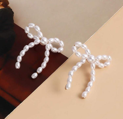 Pearl Bow Earrings