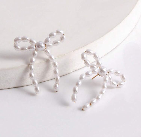 Pearl Bow Earrings